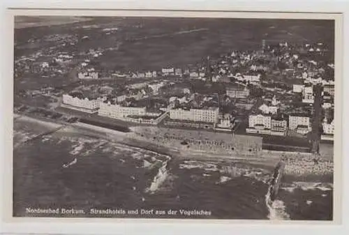 42369 Luftbild Ak Nordseebad Borkum Strandhotels 1933