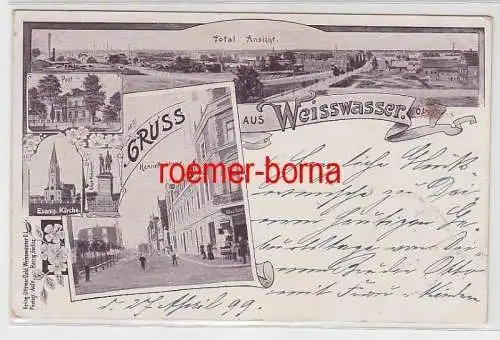 64355 Mehrbild Ak Gruss aus Weisswasser Henriettenstrasse, Post usw. 1899