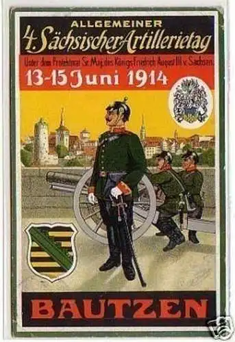 24328 Ak 4. Sächsischer Artillerietag Bautzen 1914