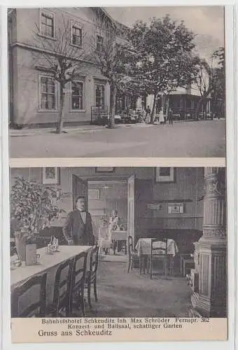 70237 Mehrbild Ak Gruss aus Schkeuditz Bahnhofshotel Max Schröder 1912