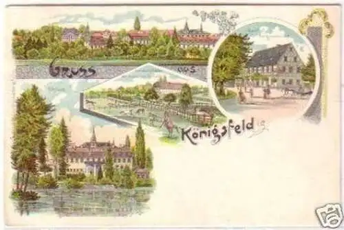 25038 Ak Lithografie Gruss aus Königsfeld Gasthof 1899