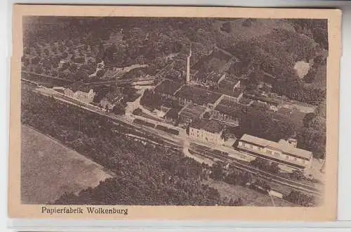 71377 Ak Papierfabrik Wolkenburg, ovaler Stempel: Gebühr bezahlt 31.12.1945