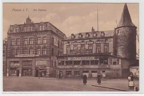 71253 Feldpost Ak Plauen im Vogtland Restaurant zum Tunnel 1916