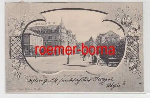 72059 Ak Radeberg Dresdnerstraße mit Hotel Kaiserhof 1902