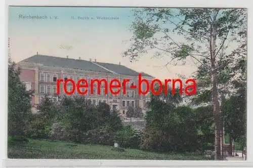 73126 Ak Reichenbach i.V. 11. Bezirk- und Webeschule um 1910