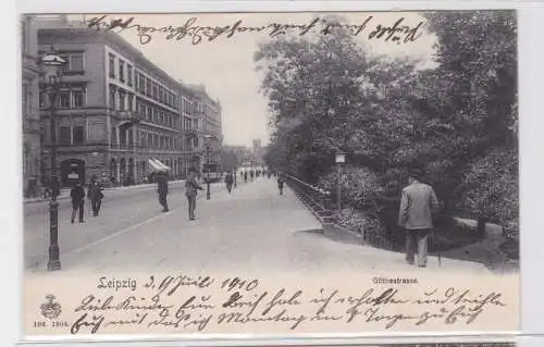 87292 AK Leipzig Göthestrasse mit Straßenbahn 1910