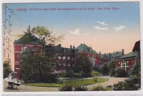 87660 AK Leipzig - Im Garten des städtischen Krankenhauses zu St. Jacob 1913