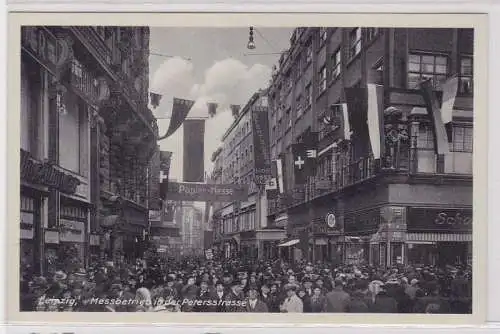 87940 Ak Leipzig Messbetrieb in der Petersstrasse um 1940