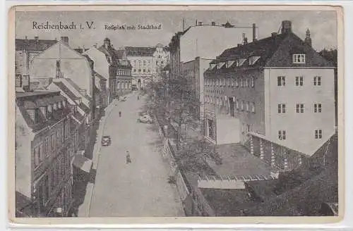 68865 Ak Reichenbach im Vogtland Roßplatz mit Stadtbad um 1951