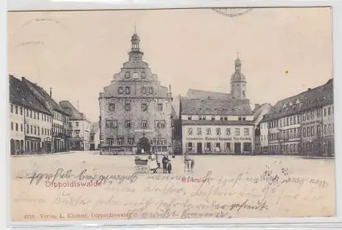 68966 Ak Dippoldiswalde Marktplatz Kolonialwarengeschäft 1902