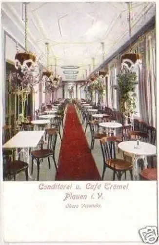 25573 Ak Conditorei u. Café Trömel Plauen i.V. 1912