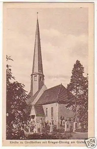 25669 AK Kirche zu Großbothen m. Krieger-Ehrung um 1925