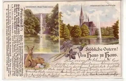 24/89 Ak Lithografie Leipzig Fröhliche Ostern 1899