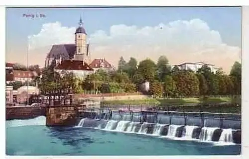 39212 Ak Penig in Sachsen Stadtkirche und Wehr um 1910