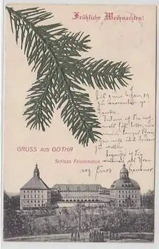 47331 Weihnachts Präge Ak Gruß aus Gotha Schloß Friedenstein 1908