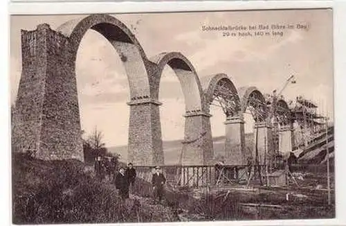 56654 Ak Schnecktalbrücke bei Bad Bibra im Bau 1913