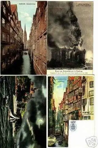 4 schöne Ansichtskarten Hamburg um 1910