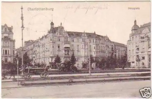 23913 Ak Charlottenburg Steinplatz mit Fuhrwerk 1910