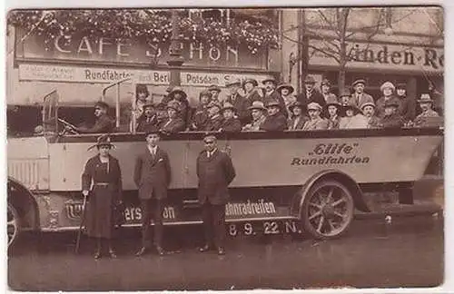 59161 Foto Ak Berlin "Elite" Autobus Rundfahrten um 1920