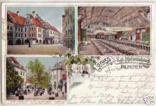 15498 Ak Lithographie Gruss aus München 1904