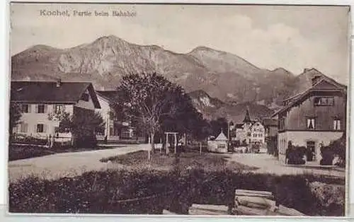 41975 Ak Kochel Partie beim Bahnhof um 1910