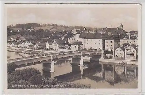 19787 Feldpost Ak Vilshofen an der Donau Vilsbrücke und Spital 1940