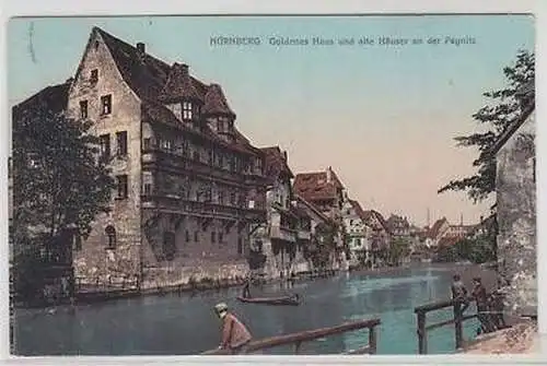 17571 Ak Nürnberg goldenes Haus an der Pegnitz 1910