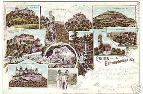 10740 Ak Lithographie Gruss von der schwäbischen Alb