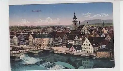 37954 Ak Cannstadt Blick a.d. Stadt über den Fluß 1920