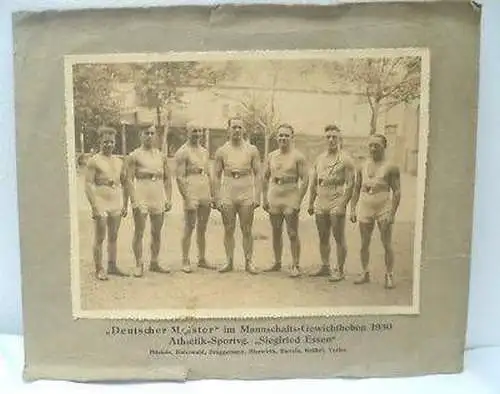 Foto "Deutscher Meister" Mannschaftsgewichtheben 1930