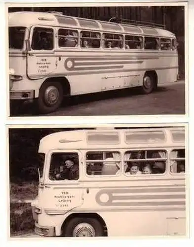 45482/2 Foto DDR Autobus VEB Kraftverkehr Leipzig um 1950