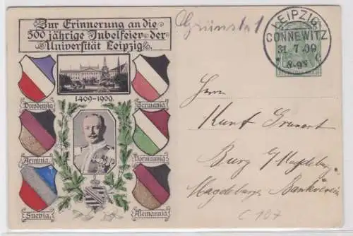 95482 DR Ganzsachen Postkarte PP27/ C107/1 Leipzig Universitätsjubiläum 1909