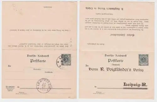 93205 DR Ganzsachen Postkarte P31b Zudruck R. Voigtländer's Verlag Leipzig 1897