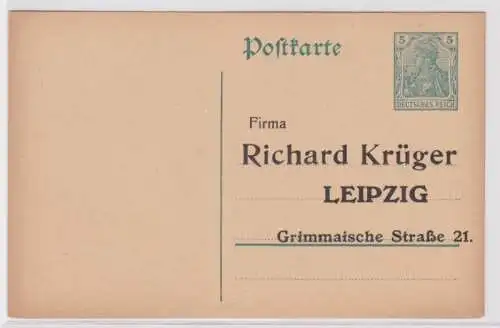 94253 Ganzsachen Postkarte P96 Zudruck Firma Richard Krüger Leipzig