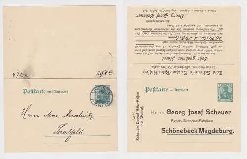 95275 Ganzsachen Postkarte P81 Zudruck Georg Josef Scheuer Schönebeck Magdeburg