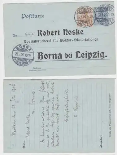 45077 Ganzsachen Postkarte P57 Zudruck Robert Noske Spezialdruckerei Borna 1906