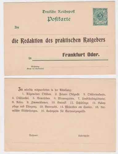 40265 Ganzsachen Postkarte P36 Zudruck Redaktion praktischer Ratgeber Frankfurt