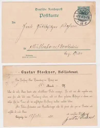 34983 DR Ganzsachen Postkarte P36 Zudruck Gustav Steckner Lieferant Leipzig 1895