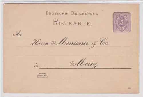 37700 DR Ganzsachen Postkarte P10 Zudruck Montaner & Co. Mainz