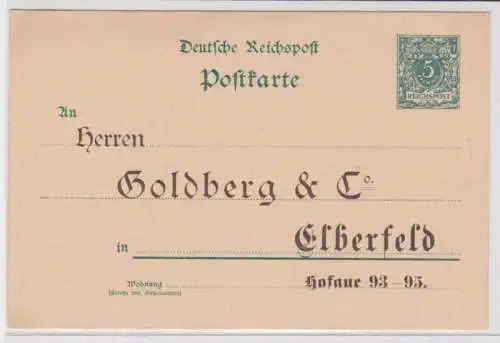 27926 DR Ganzsachen Postkarte P20 Zudruck Goldberg & Co. Elberfeld