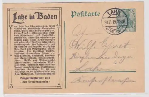 95113 DR Ganzsachen Postkarte P90 Zudruck Lahr in Baden Bürgermeisteramt 1913