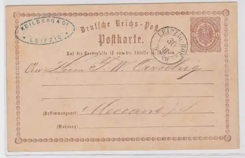 96975 DR Ganzsachen Postkarte P1 Keilberg & Co. Leipzig nach Meerane 1873