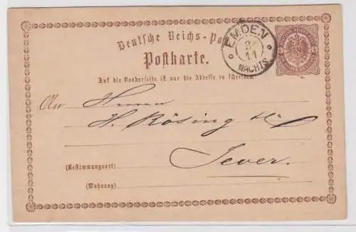 97726 DR Ganzsachen Postkarte P1 Emden nach Jever 1874