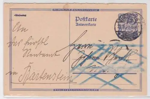 97413 DR Ganzsachen Antwort Postkarte P147 A 1923