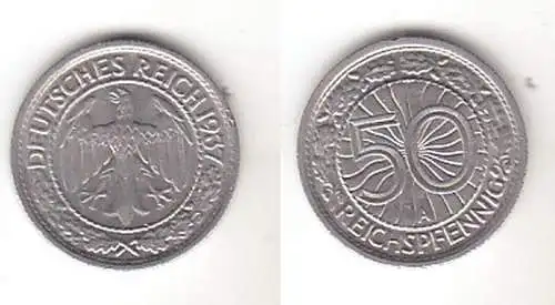 50 Pfennig Nickel Münze Weimarer Republik 1937 A (111757)