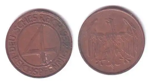 4 Reichspfennig Kupfer Münze Deutsches Reich 1932 D "Brüning Taler"