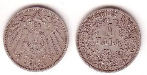 1 Mark Silber Münze Deutschland Kaiserreich 1896 E (109510)