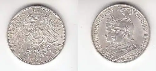 2 Mark Silbermünze Preussen 200 Jahre Königreich 1901