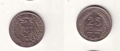 25 Pfennig Nickel Münze Deutsches Reich 1911 A Jäger 18 (103966)