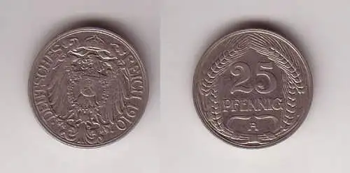 25 Pfennig Nickel Münze Deutsches Reich 1910 A, Jäger 18 (112549)